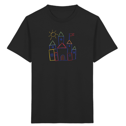 Fröhliches T-Shirt mit Märchenburg Motiv - Kinder Bio T-Shirt