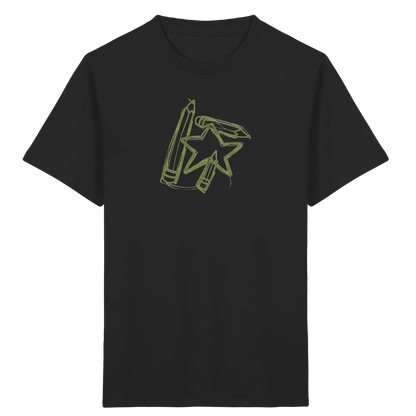 Grüne Stiftefamilie mit Mutstern - Kinder Bio T-Shirt