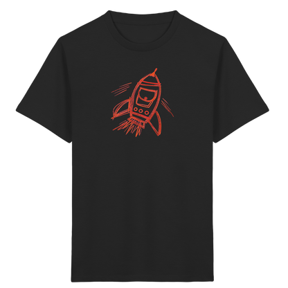 Kupferne Schulrakete mit Ranzenfenster - Kinder Bio T-Shirt