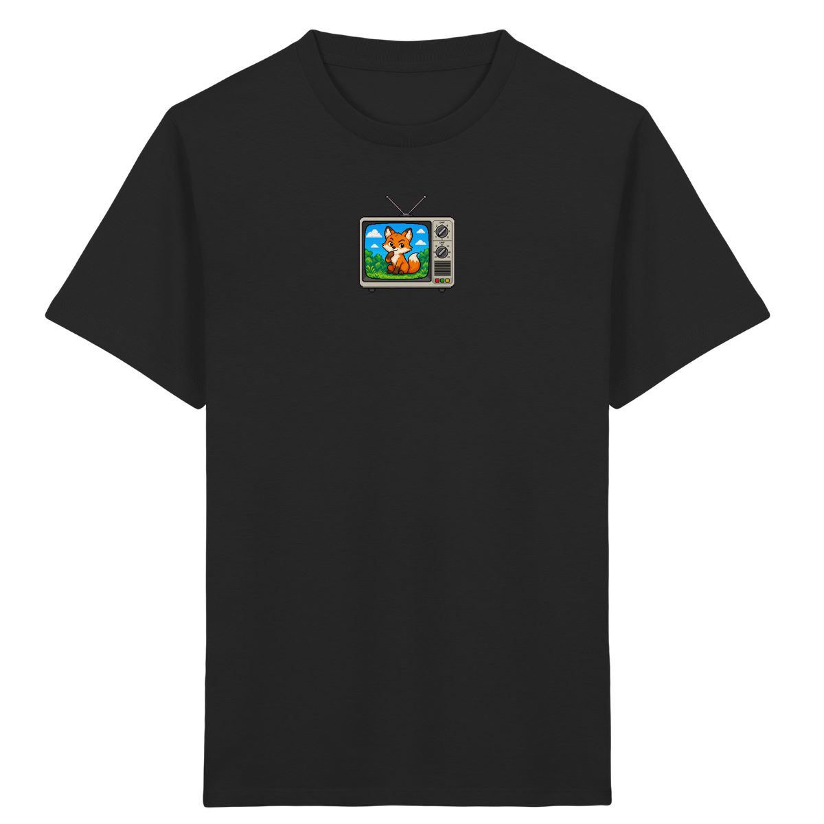 Pixel Fuchs im Retro Fernseher - Kinder Bio T-Shirt
