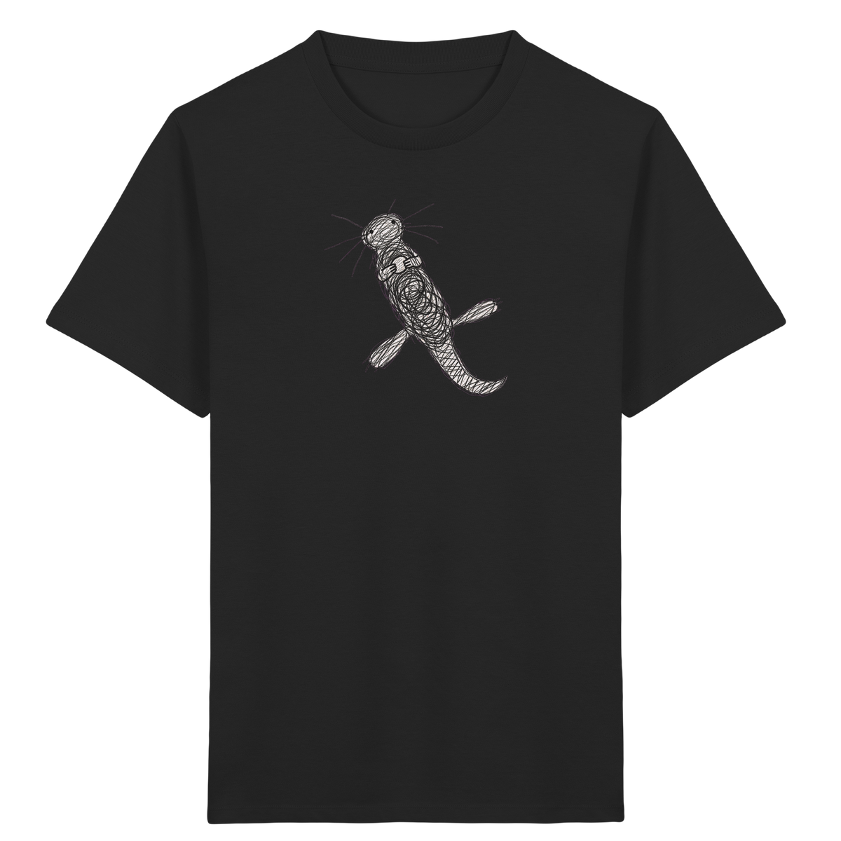 Otter von oben gezeichnet - Kinder Bio T-Shirt Vorderseite