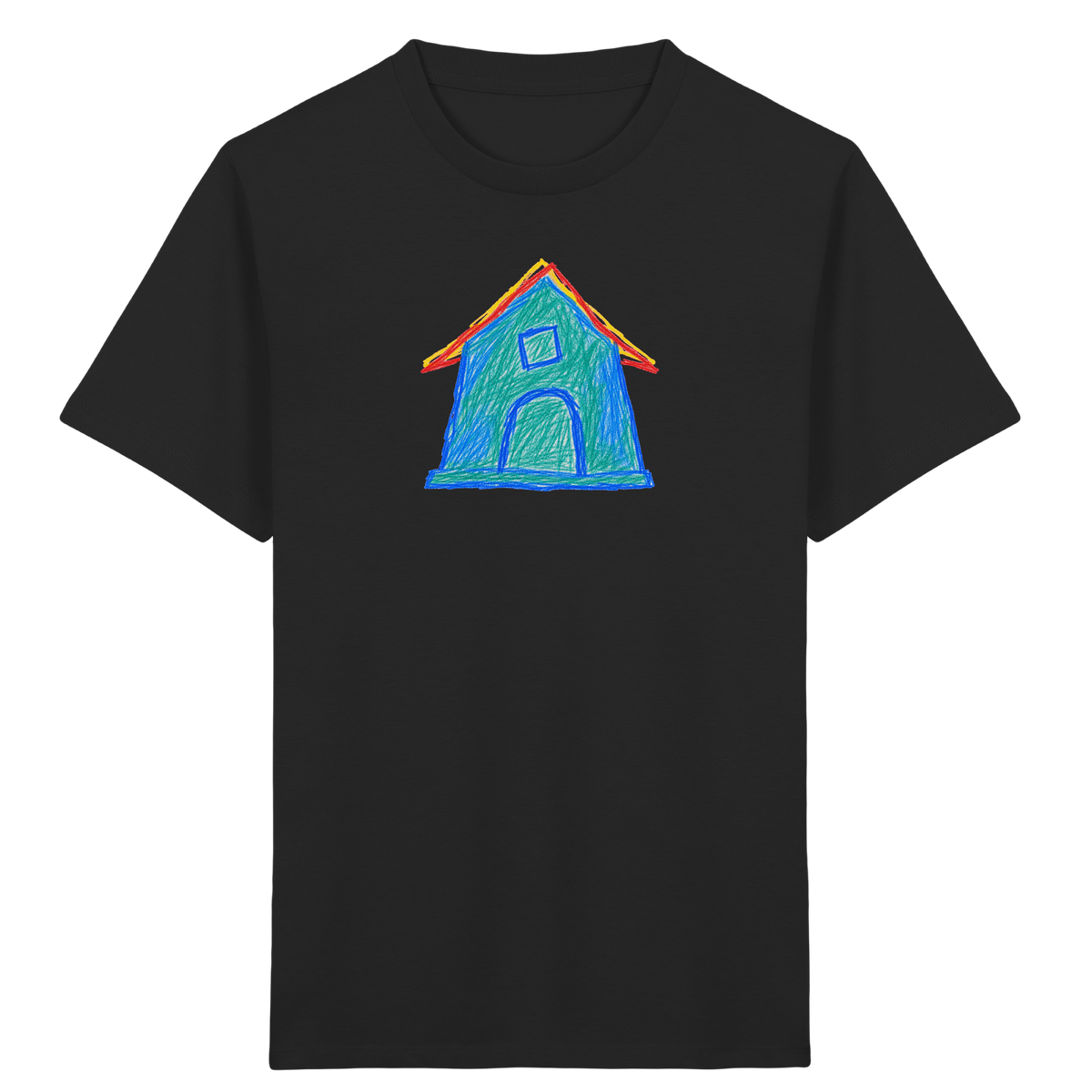 Zweifarbiger Dachbogen Haus - Kinder Bio T-Shirt Vorderseite