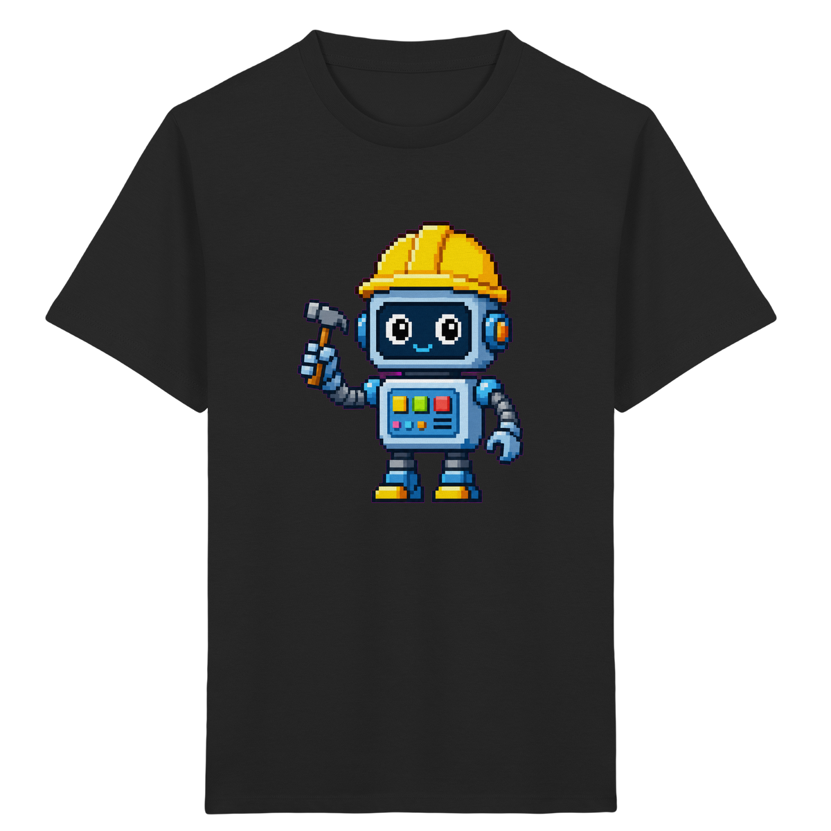 Pixel-Roboter mit Hammer: Retro Kinder-T-Shirt - Kinder T-Shirt