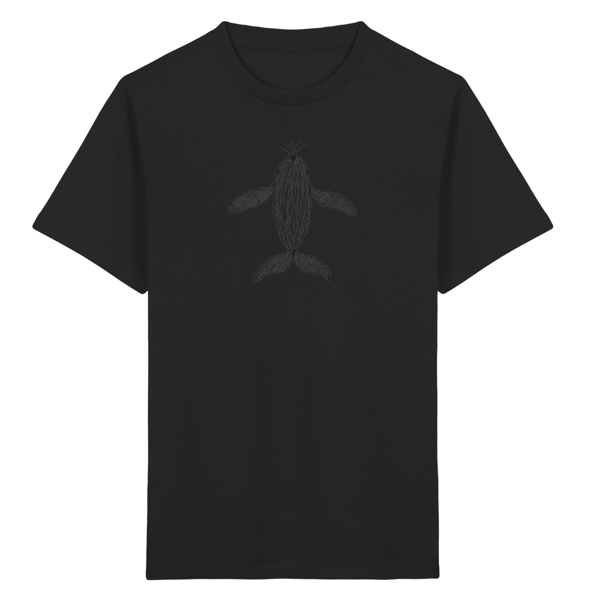 Wal von oben gezeichnet - Kinder Bio T-Shirt Vorderseite