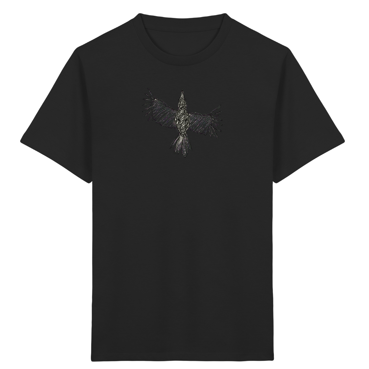 Rabe von oben gezeichnet - Kinder Bio T-Shirt Vorderseite
