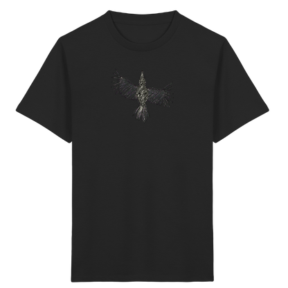 Rabe von oben gezeichnet - Kinder Bio T-Shirt Vorderseite