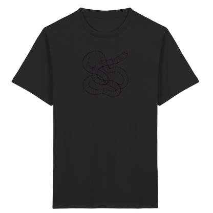 Regenwurm von oben gezeichnet - Kinder Bio T-Shirt Vorderseite