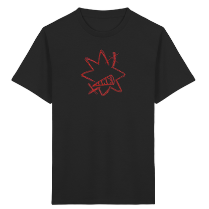 Dunkelroter Mutstern zur Einschulung - Kinder Bio T-Shirt