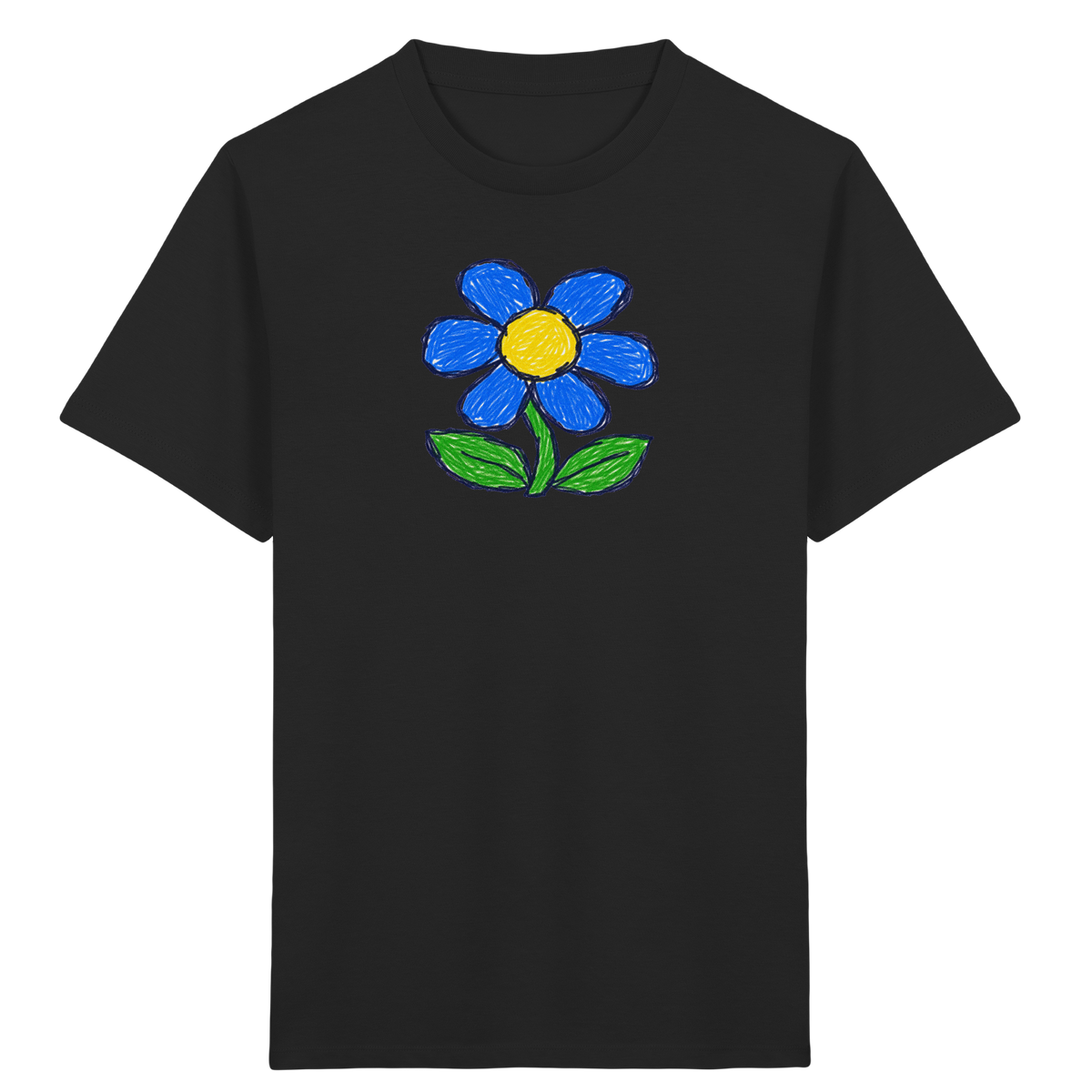 Kritzel Gänseblümchen für Kinder - Kinder Bio T-Shirt Vorderseite
