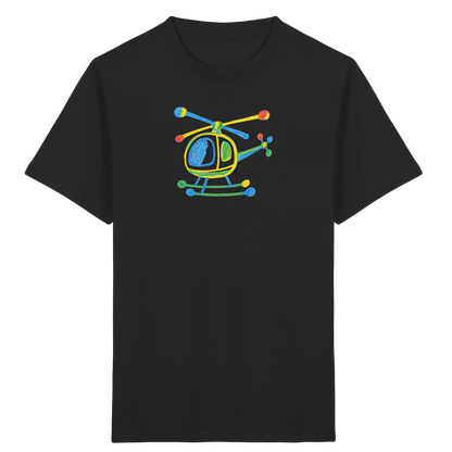 Bunter Farbpunkt Hubschrauber - Kinder Bio T-Shirt Vorderseite