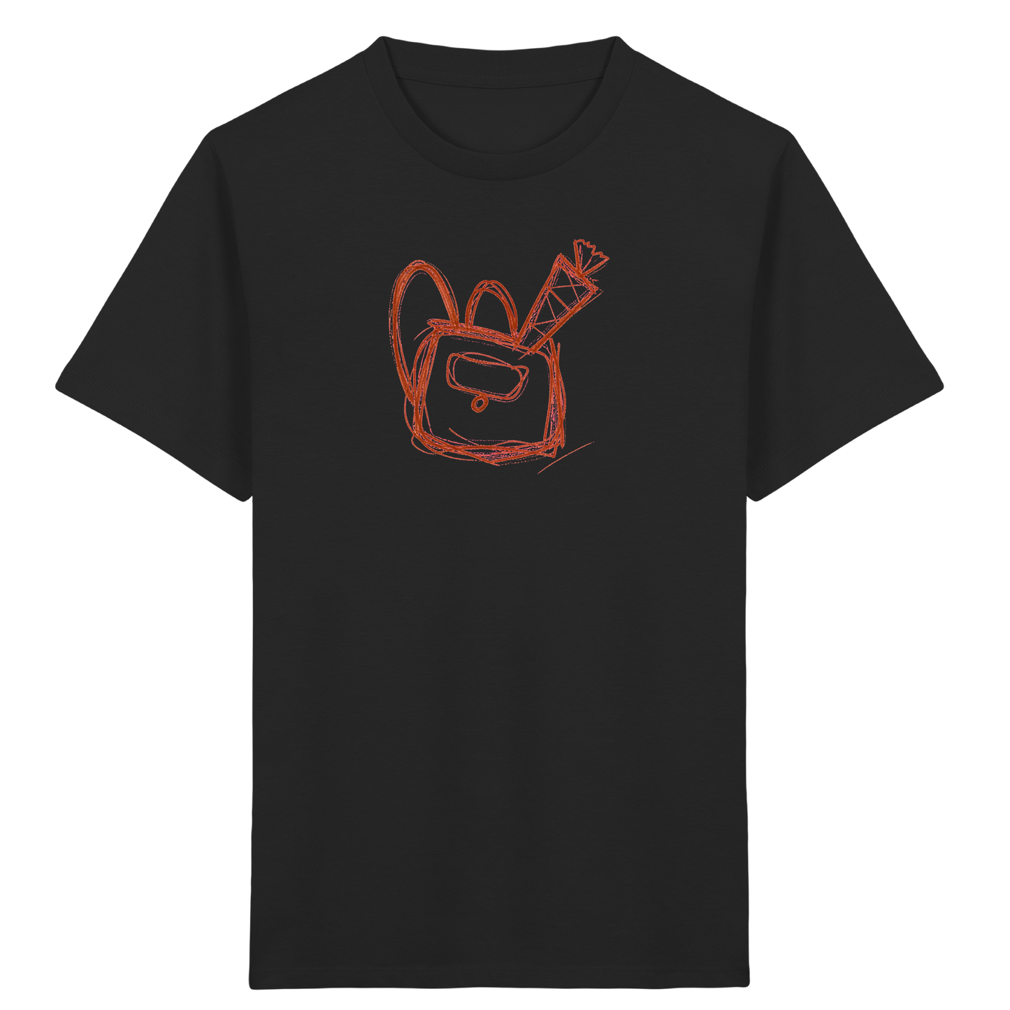 Zimtbrauner Ranzen mit Schultüte - Kinder Bio T-Shirt