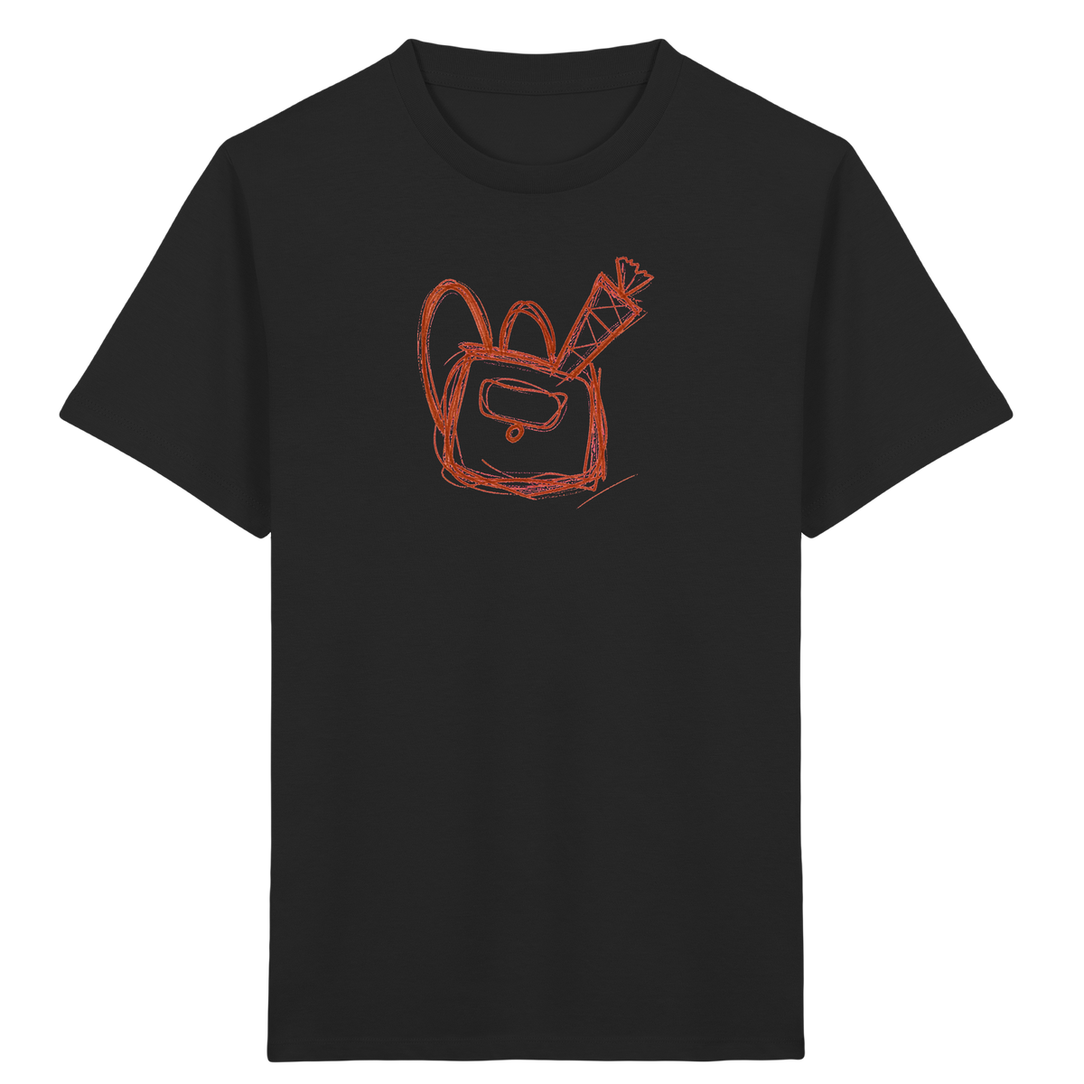 Zimtbrauner Ranzen mit Schultüte - Kinder Bio T-Shirt