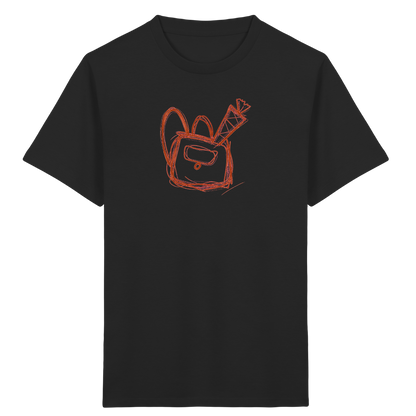 Zimtbrauner Ranzen mit Schultüte - Kinder Bio T-Shirt