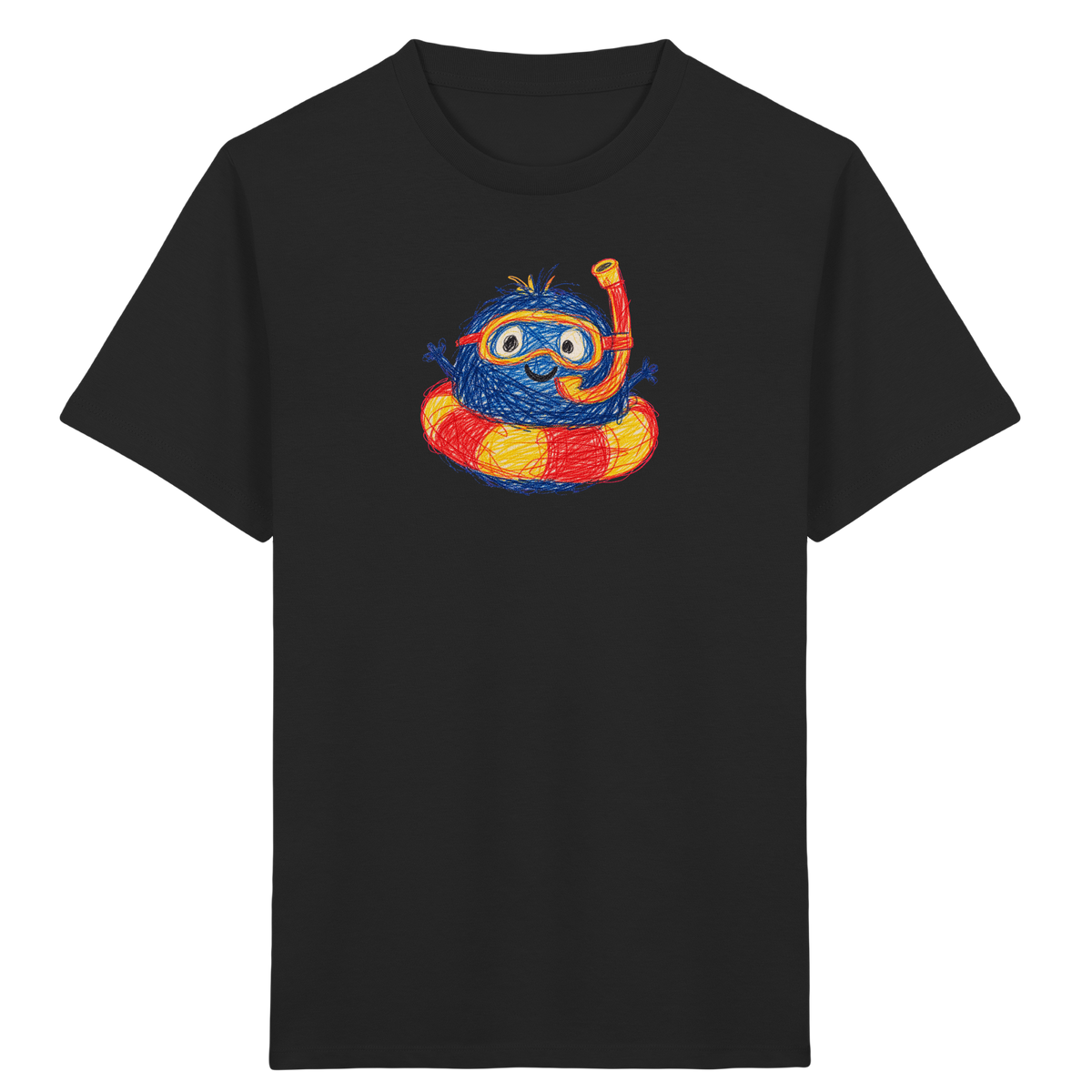 Schnorchelmumpf im Schwimmring - Kinder Bio T-Shirt Vorderseite