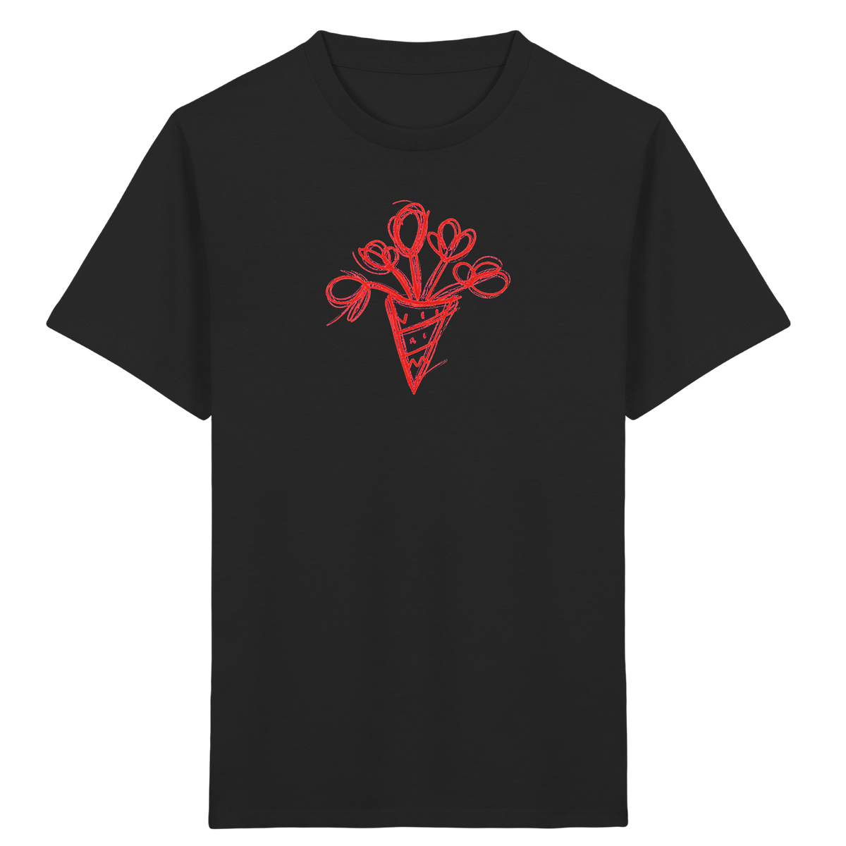 Korallrote Blumenschultüte Kinder T-Shirt - Kinder Bio T-Shirt