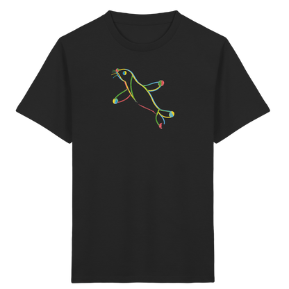 Bunte Farbpunkt Robbe Kinder - Kinder Bio T-Shirt Vorderseite