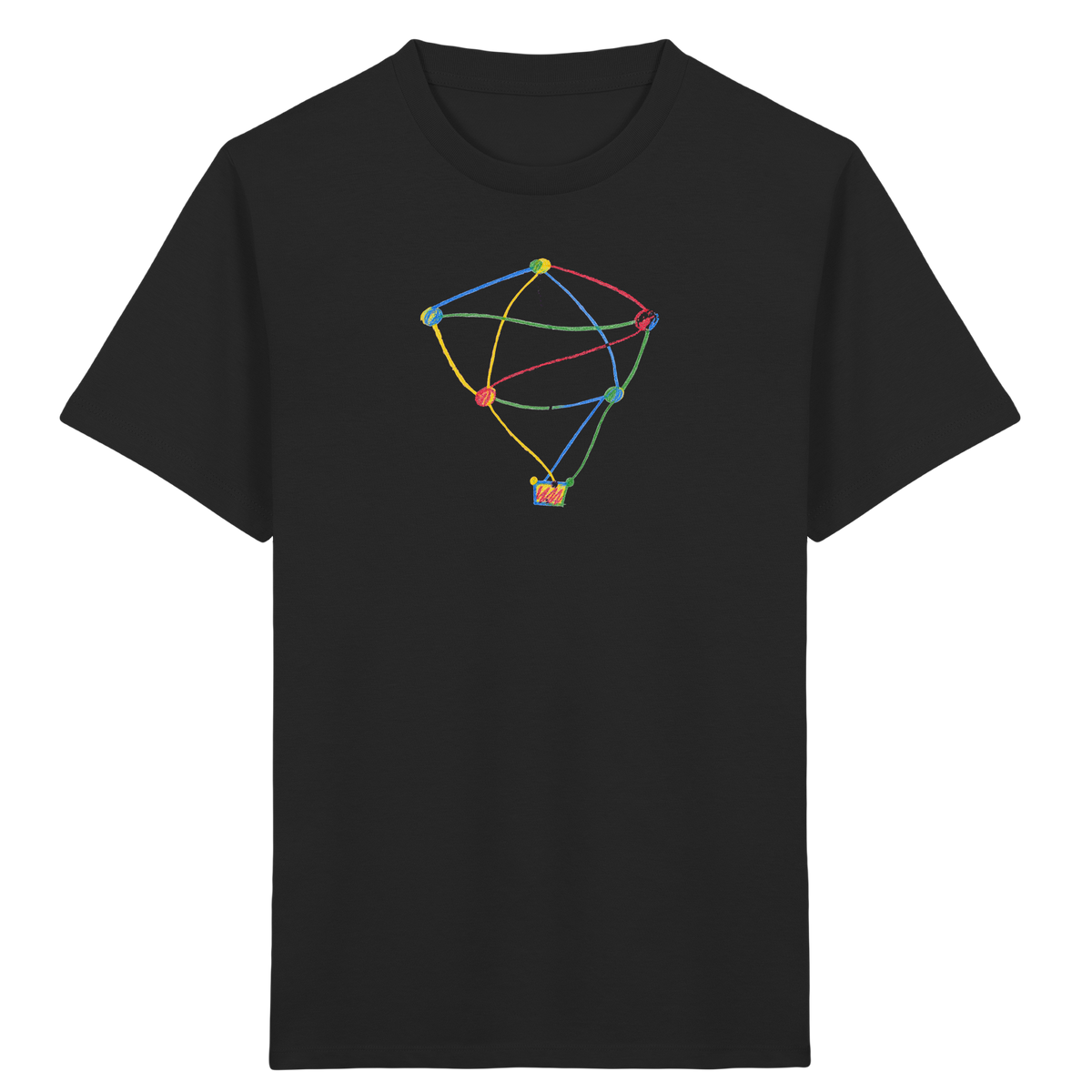 Farbpunkt Heißluftballon Kinder Shirt - Kinder Bio T-Shirt Vorderseite
