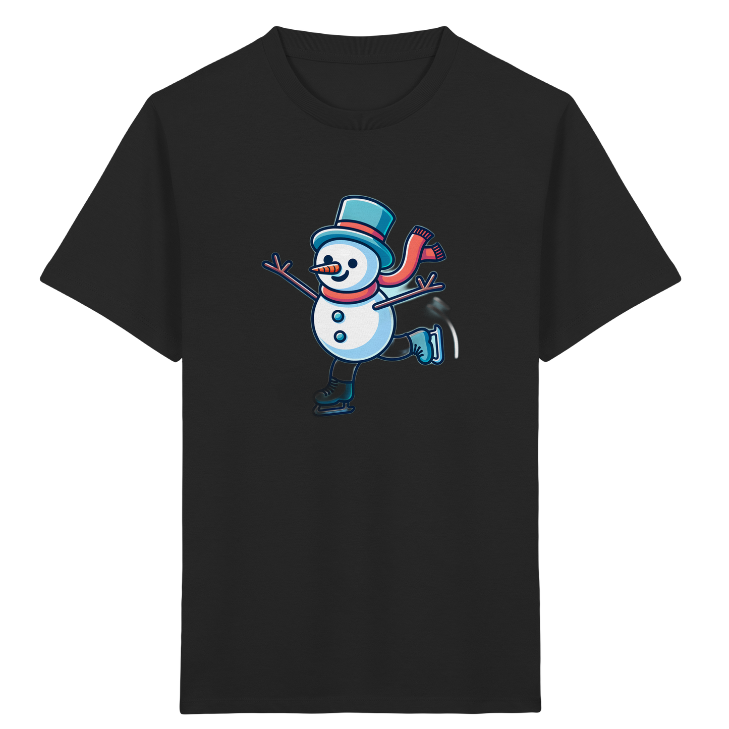 Schlittschuh laufender Schneemann: Winter Spaß Shirt