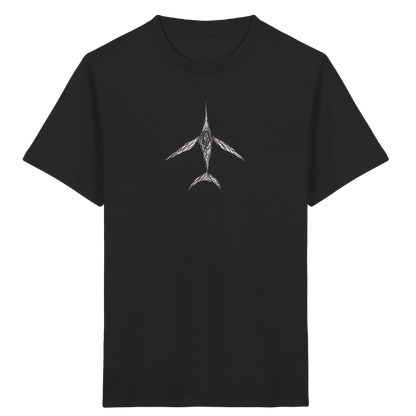 Schwertfisch von oben - Kinder Bio T-Shirt Vorderseite