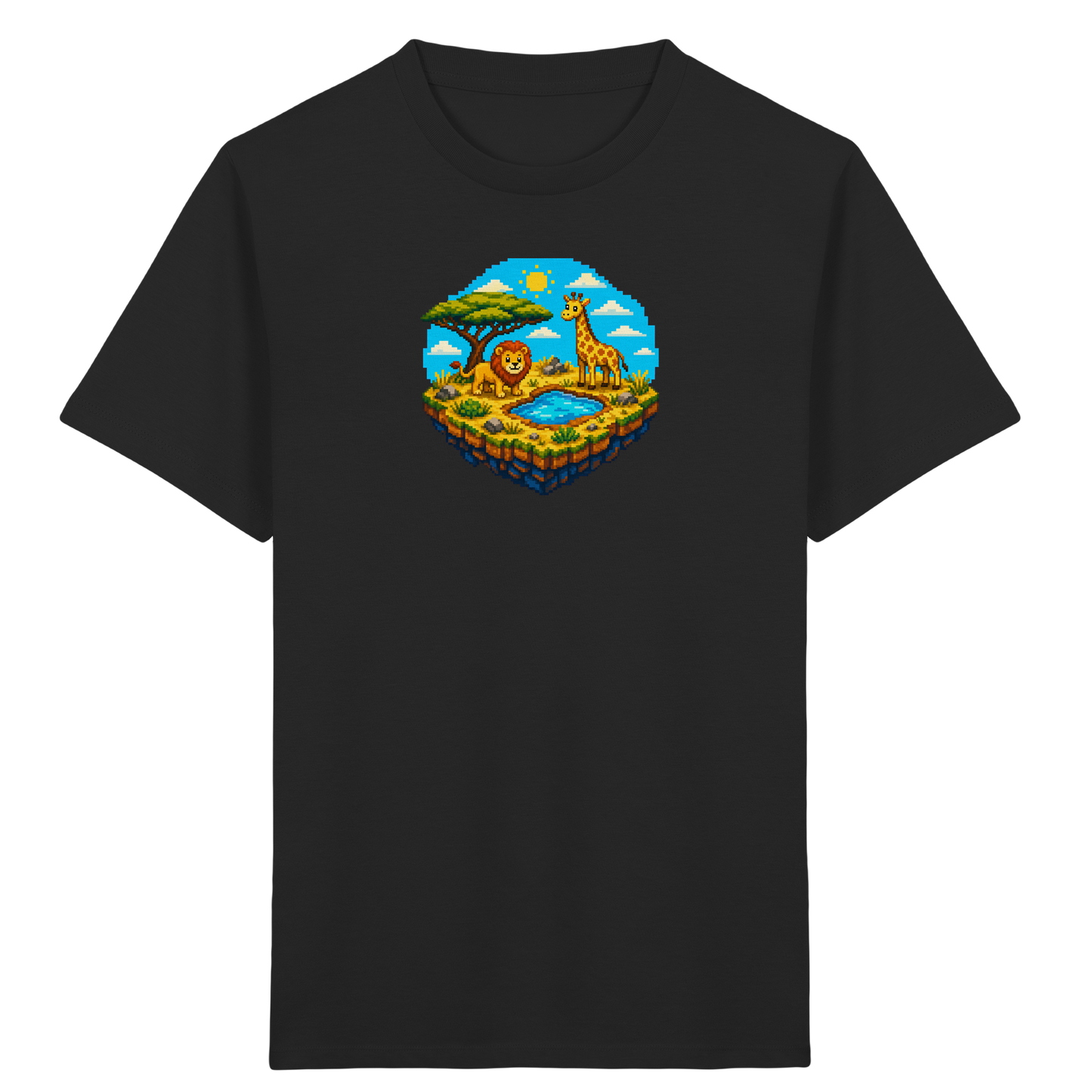 Verspieltes Pixel Safari T-Shirt Kinder - Kinder Bio T-Shirt