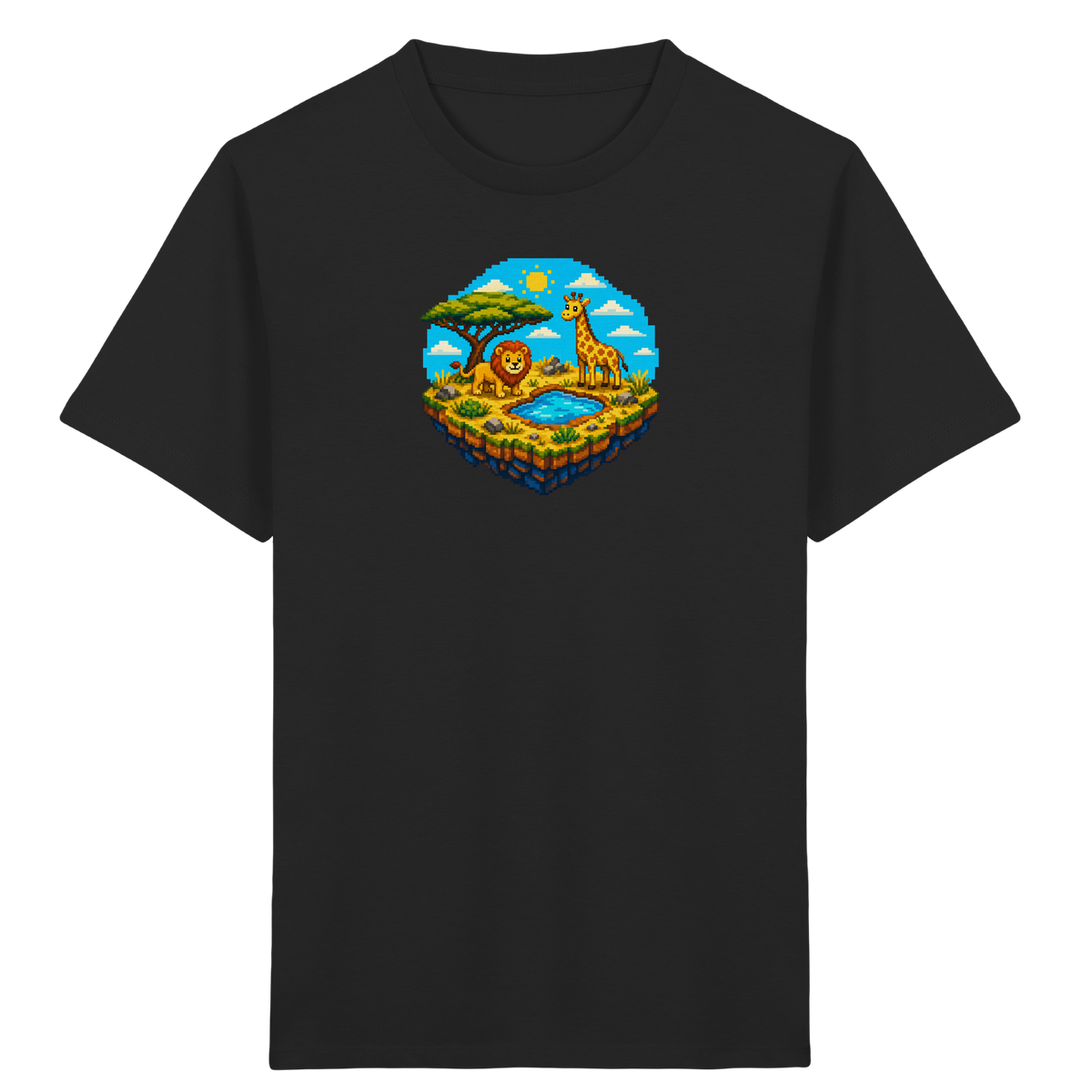 Verspieltes Pixel Safari T-Shirt Kinder - Kinder Bio T-Shirt