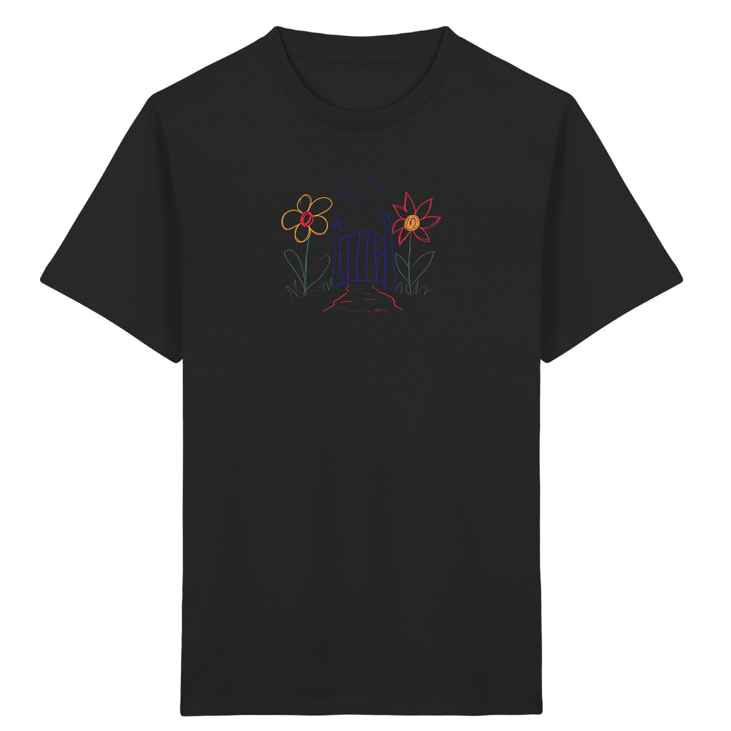 Verspieltes Kinder T-Shirt Garten Motiv - Kinder Bio T-Shirt
