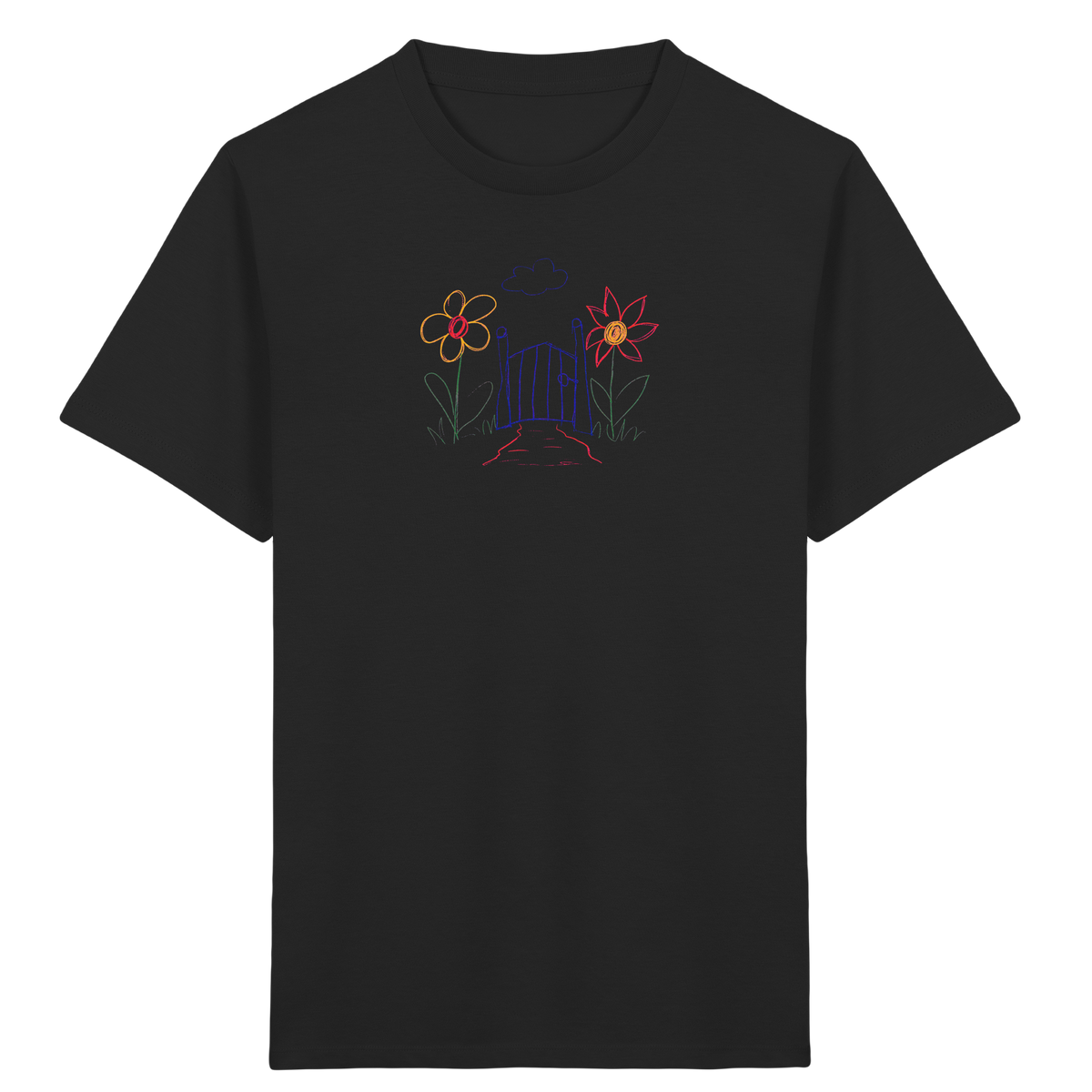 Verspieltes Kinder T-Shirt Garten Motiv - Kinder Bio T-Shirt