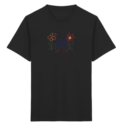 Verspieltes Kinder T-Shirt Garten Motiv - Kinder Bio T-Shirt