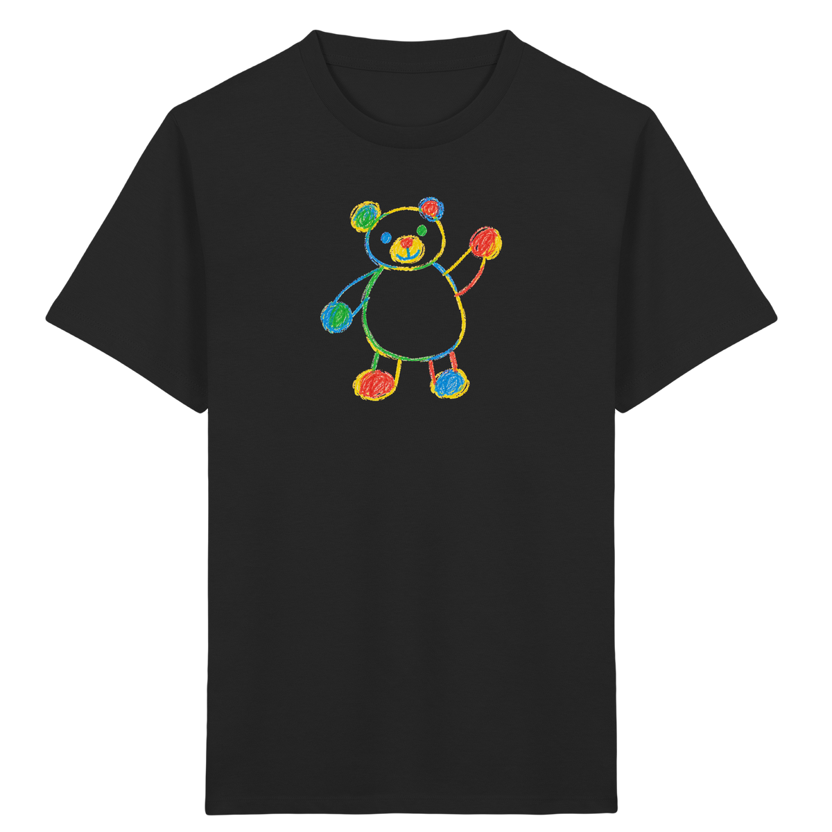 Farbpunkt-Bär für Kinder - Kinder Bio T-Shirt Vorderseite