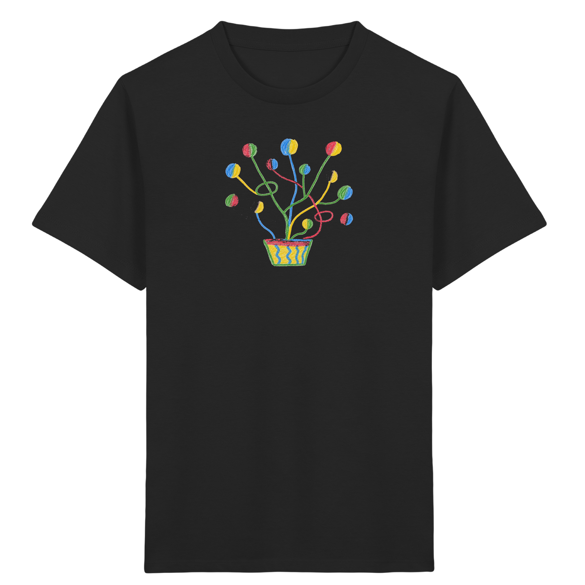 Bunte Fantasie Pflanze - Kinder Bio T-Shirt Vorderseite