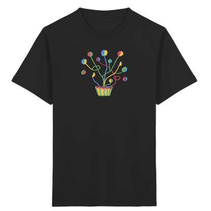 Bunte Fantasie Pflanze - Kinder Bio T-Shirt Vorderseite