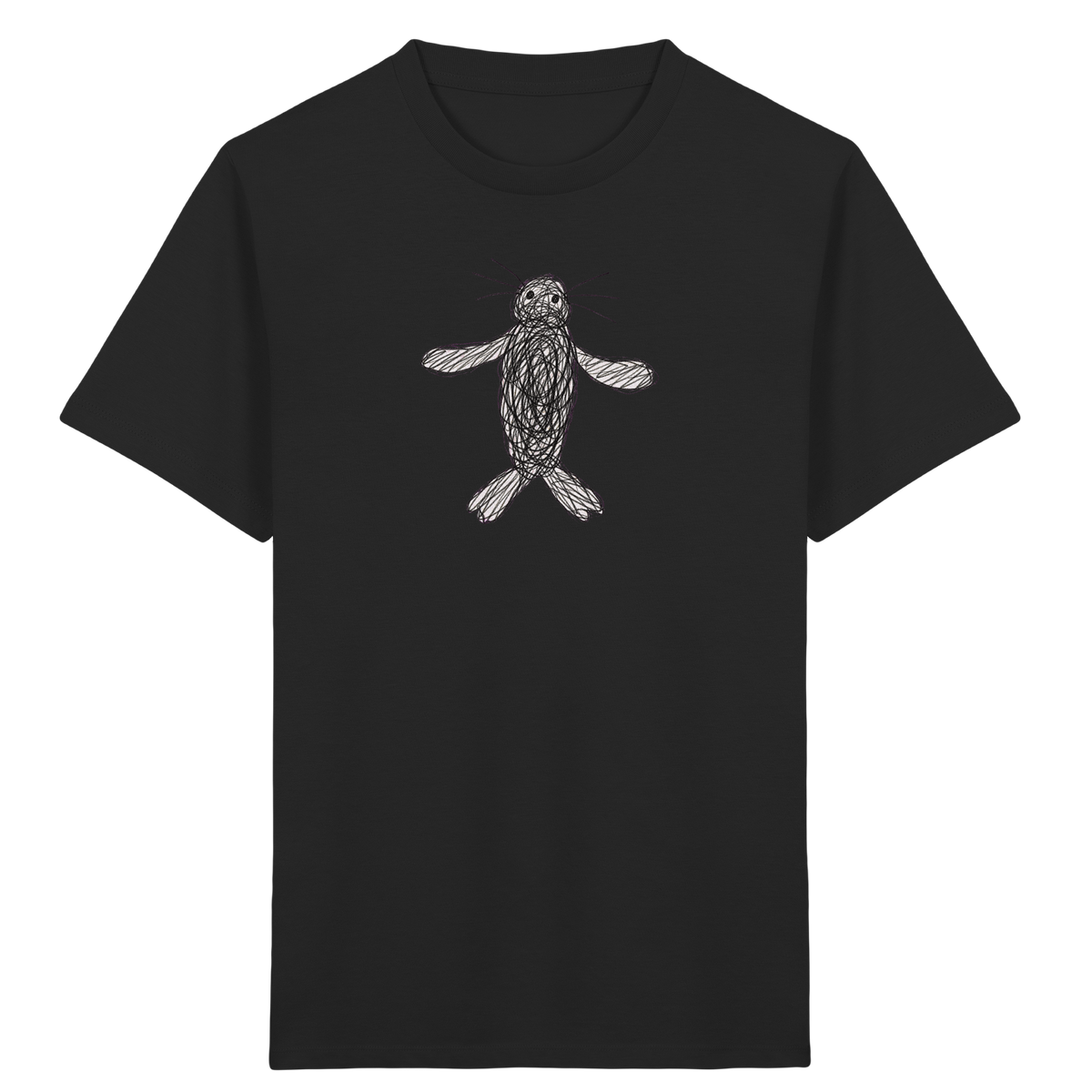 Robbe von oben gezeichnet - Kinder Bio T-Shirt Vorderseite