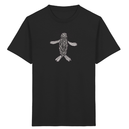 Robbe von oben gezeichnet - Kinder Bio T-Shirt Vorderseite