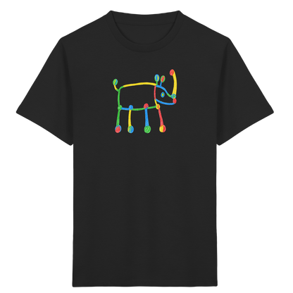 Buntes Farbpunkt Nashorn Shirt - Kinder Bio T-Shirt Vorderseite