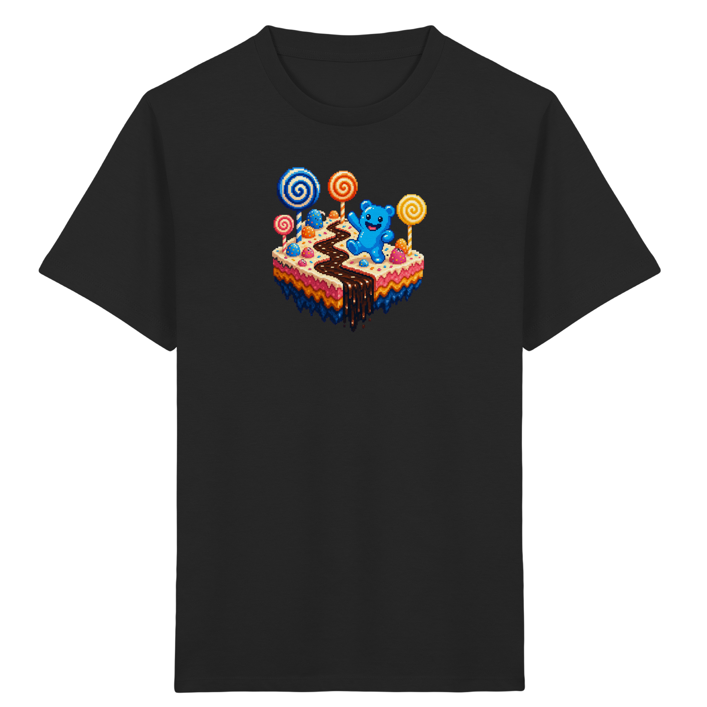 Pixel Gummibärchen auf süßer Insel - Kinder Bio T-Shirt
