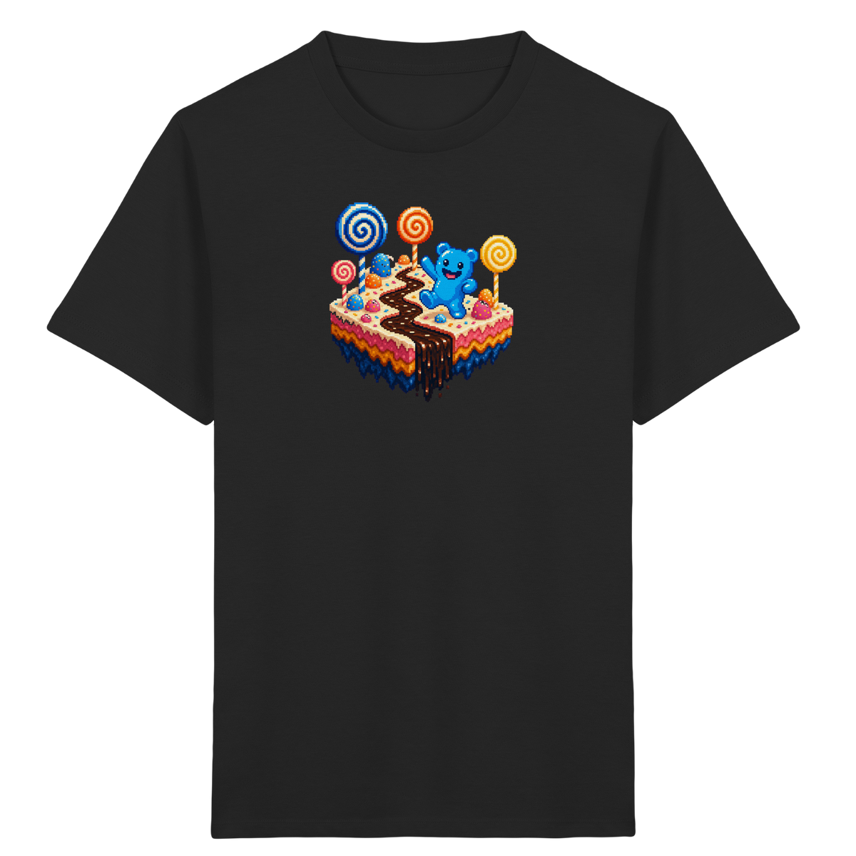 Pixel Gummibärchen auf süßer Insel - Kinder Bio T-Shirt