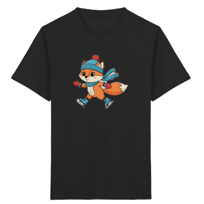 Fuchs auf Schlittschuhen – Kinder Bio-T-Shirt