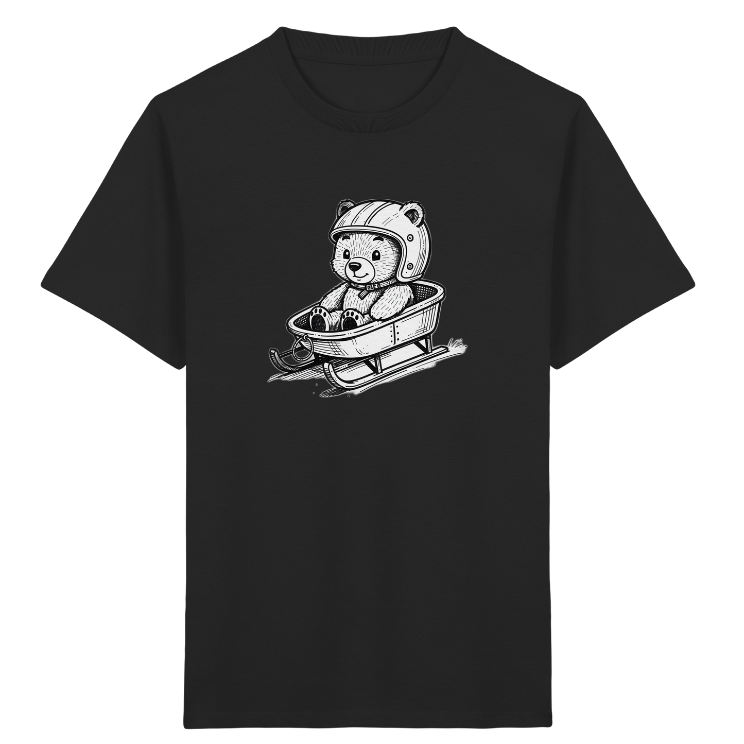 Teddybär im Schlitten: Abenteuerlust pur! - Kinder Bio T-Shirt