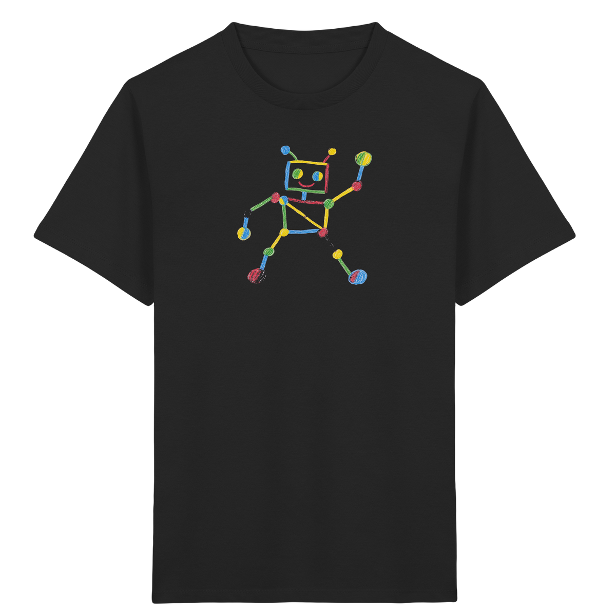 Farbpunkt Roboter Kinder Shirt - Kinder Bio T-Shirt Vorderseite
