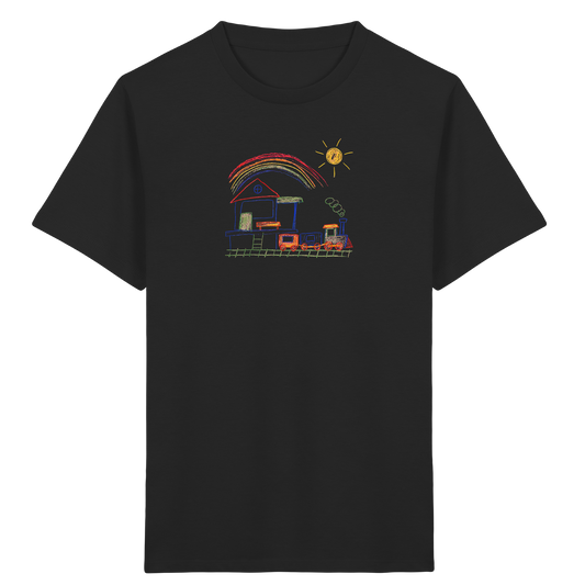 Buntes Kinder T-Shirt mit Zugmotiv - Kinder Bio T-Shirt