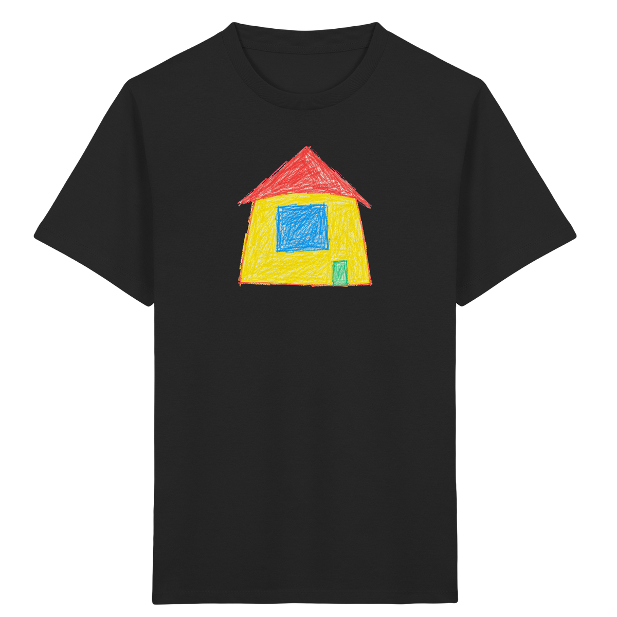 Sonnengelbes Giebelhaus Kinder T-Shirt - Kinder Bio T-Shirt Vorderseite