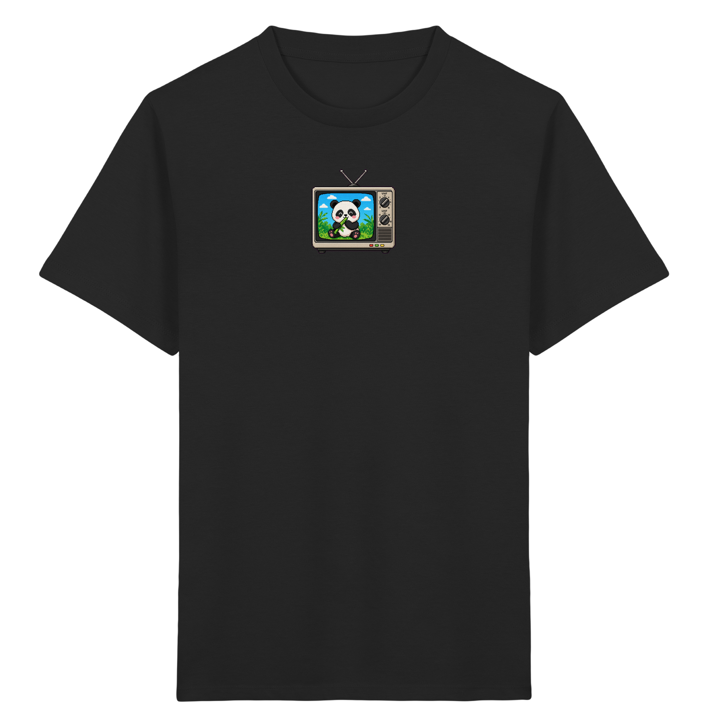 Pixel Panda Fernsehen: Retro Kinder T-Shirt - Kinder Bio T-Shirt