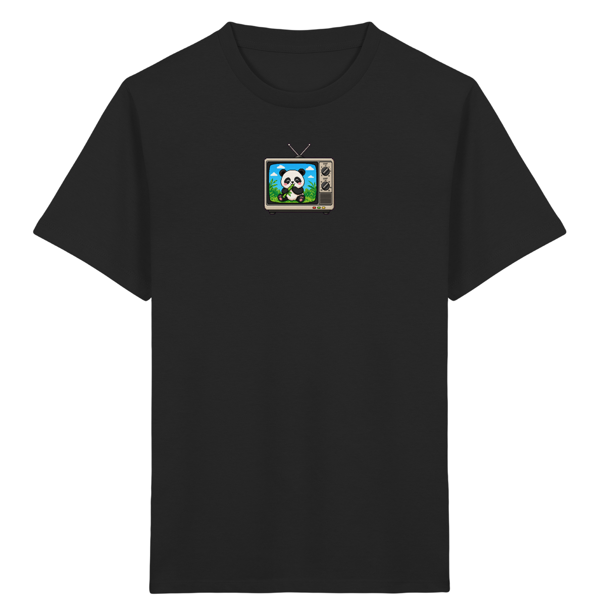 Pixel Panda Fernsehen: Retro Kinder T-Shirt - Kinder Bio T-Shirt