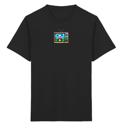 Pixel Panda Fernsehen: Retro Kinder T-Shirt - Kinder Bio T-Shirt