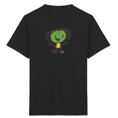 Kritzelkopf mit Ringellocken - Kinder Bio T-Shirt Vorderseite