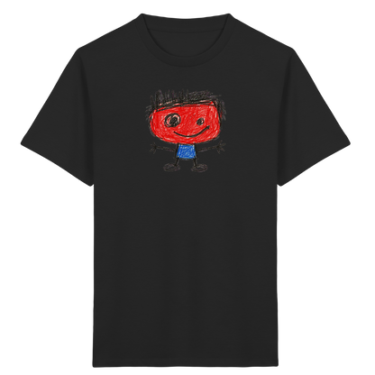 Kritzelkopf mit Bürstenhaar - Kinder Bio T-Shirt Vorderseite