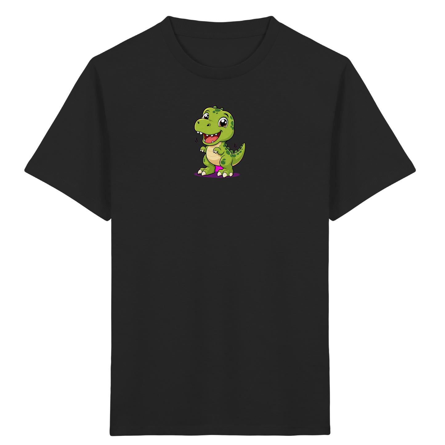 Fröhlicher Dino mit rosa Füßen Kinder T-Shirt - Kinder Bio T-Shirt
