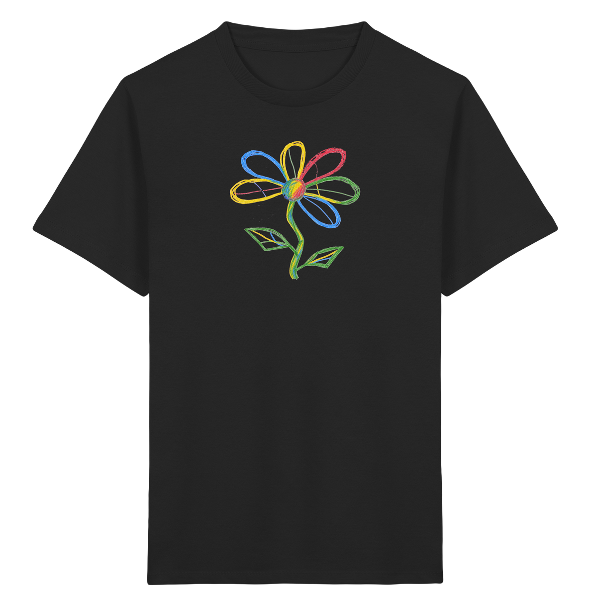 Bunte Punktblume Kinder T-Shirt - Kinder Bio T-Shirt Vorderseite