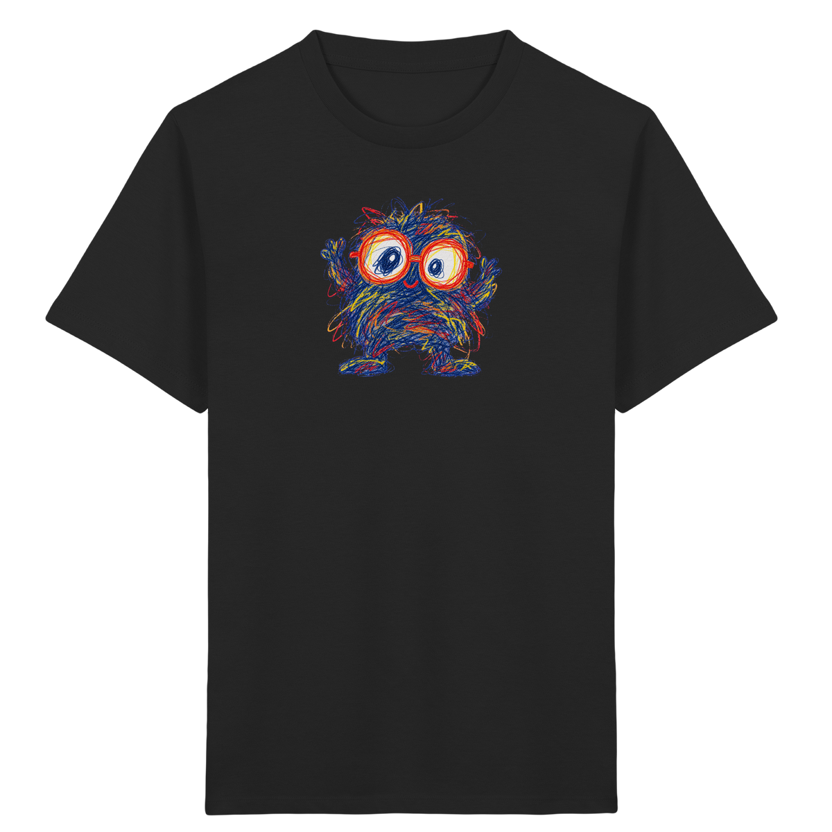 Brillenknäuel Kritzelmonster Shirt - Kinder Bio T-Shirt Vorderseite