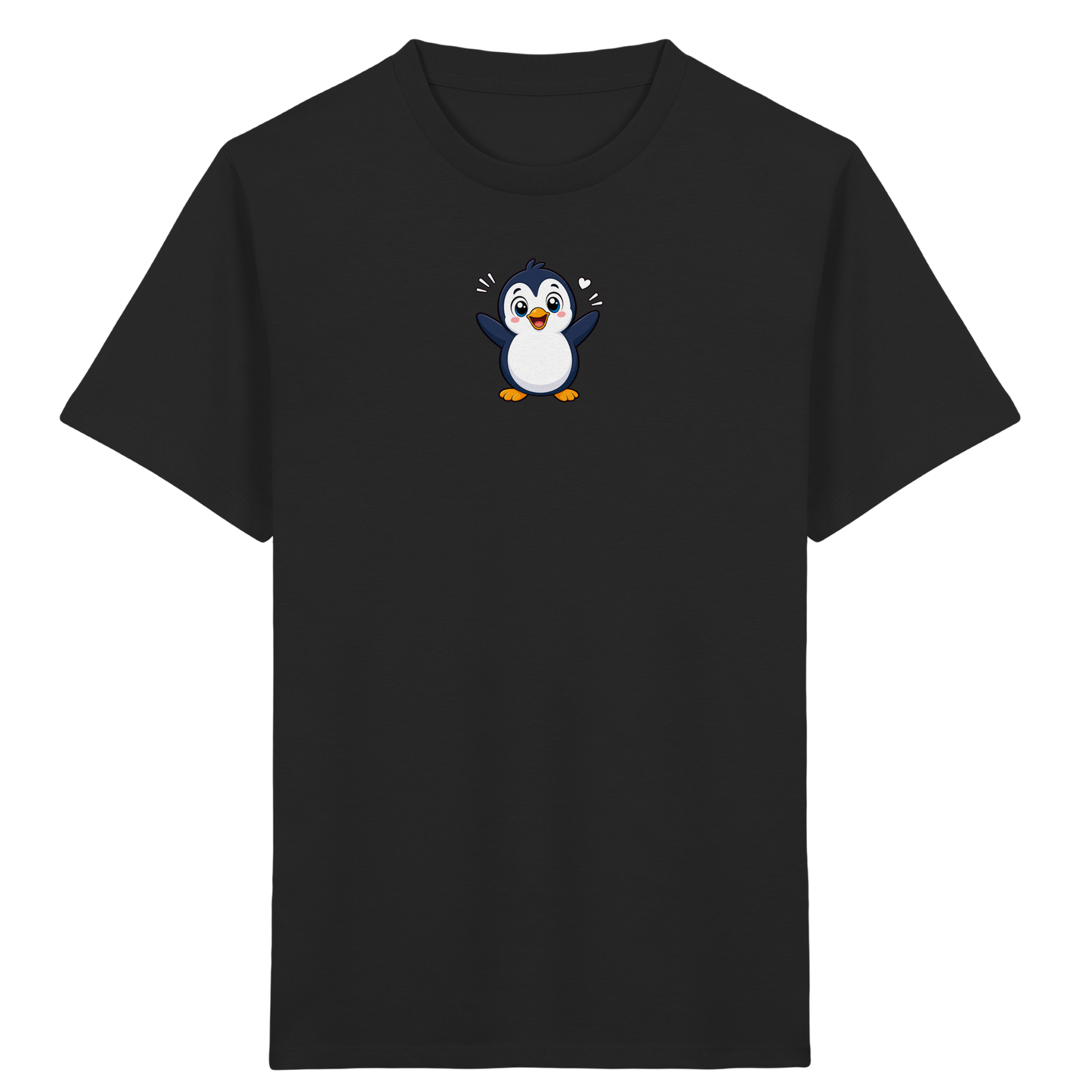 Fröhlicher Pinguin: Kinder-T-Shirt mit Herzchen - Kinder Bio T-Shirt
